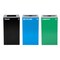Alpine Industries 87 Gal. 3-Stream Steel Blue Recycling, Green Compost, and Black Commercial Trash Can Station ALP4450-BLK-KIT27 - alternate 6